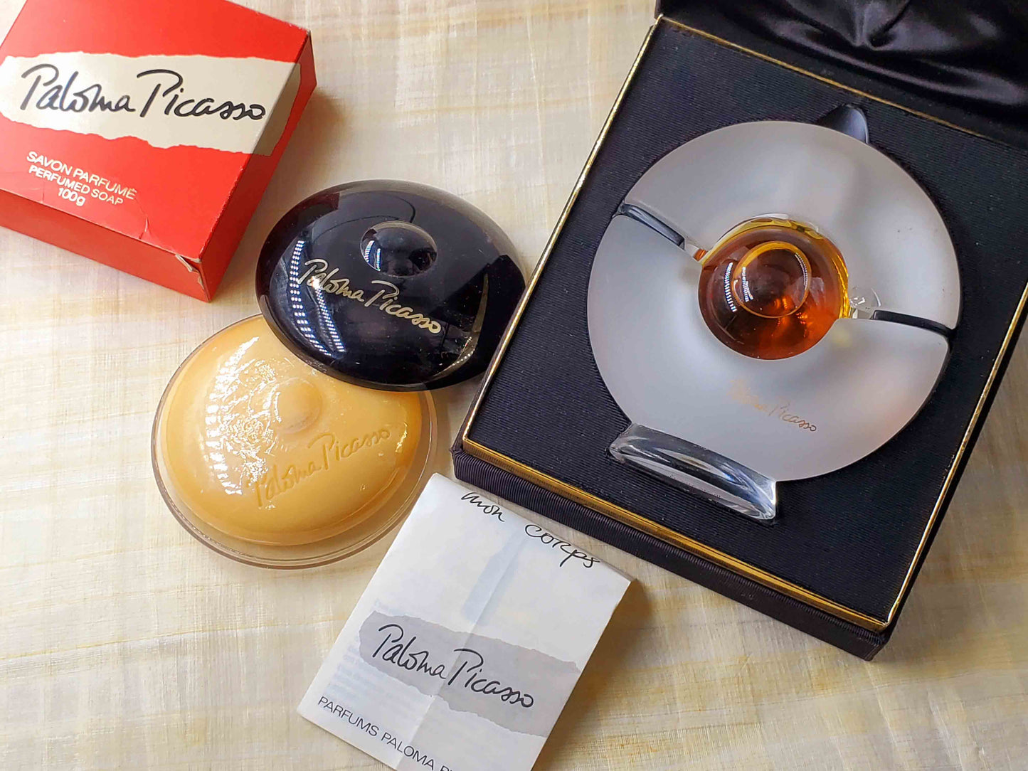 Paloma Picasso (Cosmair) Pure Parfum for women 30 ml 1 oz + Savon Gift, Vintage, Rare, As Pic